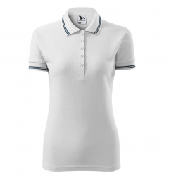 Polo shirt with short sleeves for women, white MALFINI URBAN