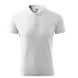 Polo shirt with short sleeves for men, white MALFINI PIQUE