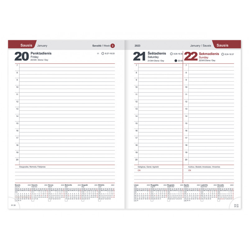 Workbook - calendar 2021. A5 orange color