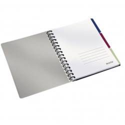 Student notebook BE MOBILE with spiral LEITZ A4, 80 sheets, 3 dividers, squared