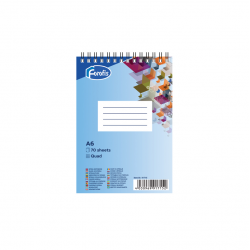 Top spiral notepad FOROFIS A6, 70 sheets, squared grid