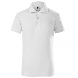 Children's Short-Sleeve Polo Shirt, white, MALFINI PIQUE POLO