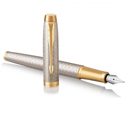 Fountain pen PARKER IM PREMIUM Warm Silver GT, silver in gold finish