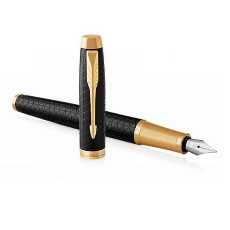 Fountain pen PARKER IM PREMIUM BLACK GT, black in gold finish