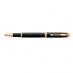Rollerball pen PARKER IM BLACK GT, black color with gold-colored details