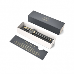 Rollerball pen PARKER IM BLACK GT, black color with gold-colored details