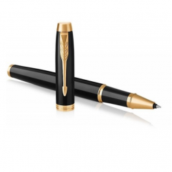 Rollerball pen PARKER IM BLACK GT, black color with gold-colored details