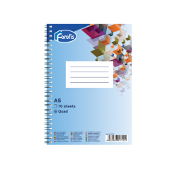 Notebook with side spiral FOROFIS A5, 70 sheets, squared grid
