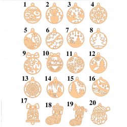 Wooden Christmas ornament, various motifs