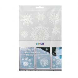 Christmas window decoration stickers HEYDA snowflakes, white color