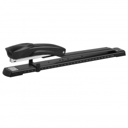 Long arm stapler with ruler FOROFIS, 20 sheets, black color
