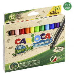 Flomasteriai CARIOCA ECO FAMILY JUMBO 12 sp.