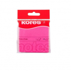 Sticky notes KORES 75x75mm, 100 sheets, pink color, pack of 12