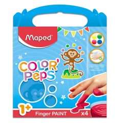 Finger painting, gouache, 4 colors of 80ml MAPED, for use from 1 year