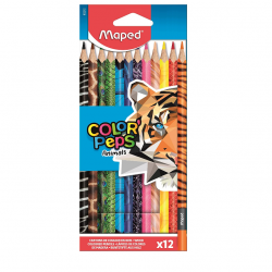 Colored triangular pencils COLORPEPS ANIMAL, MAPED 12 colors