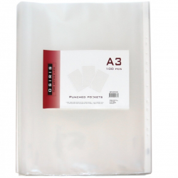 Sheet protector transparent vertical A3 75mic. OSIRIS, pack of 100