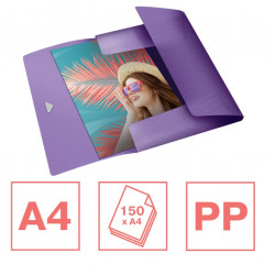 Folder for documents with 3 flaps ESSELTE COLOUR BREEZE, violet colorinė sp.