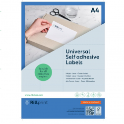 Self-adhesive labels RILLPRINT A4 105x74mm 8 labels 100 sheets