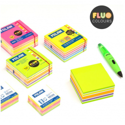 Sticky notes MILAN NEON 75x75mm, 7 colors, 400 sheets, cube