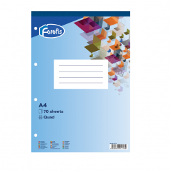 Glued notepad A4, 70 sheets, FOROFIS, squared grid