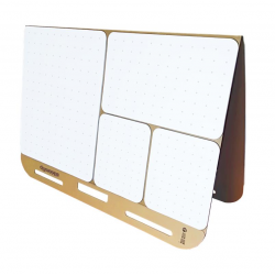 Sticky conference notebook with handle, 125 sheets in various sizes