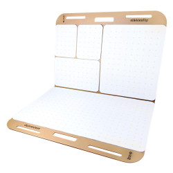 Sticky conference notebook with handle, 125 sheets in various sizes