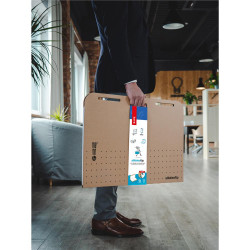 Sticky conference notebook with handle, 125 sheets in various sizes