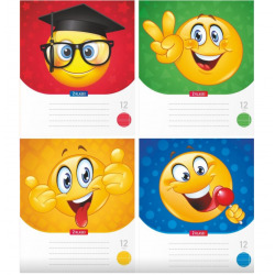 Notebook with a cardboard cover for 2nd grade, 12 sheets, 100gsm, with lines