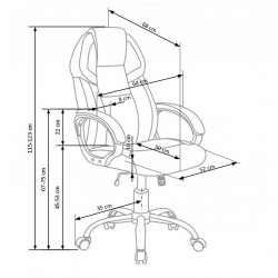 Chair BARTON eco leather, black/white color