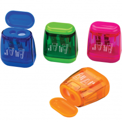 Double sharpener with a plastic container, CENTRUM