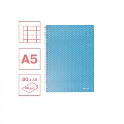 Notebook with side spiral A5, 80 sheets, ESSELTE COLOUR BREEZE, squared grid, blueėlynos sp.