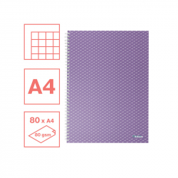 Spiral notebook A4, 80 sheets, ESSELTE COLOUR BREEZE, squared, lavender