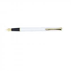 Fountain pen DIPLOMAT TRAVELLER M, white color body, gold-colored details