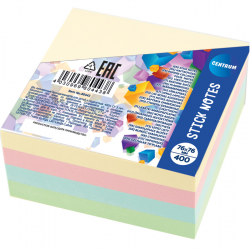 Sticky note cube pastel color 76x76mm 400l CENTRUM