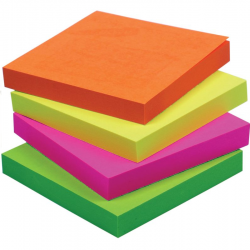 Sticky notes 76x76mm 80 sheets 4 NEON CENTRUM