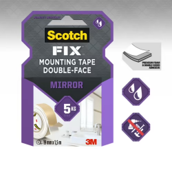Double-sided mounting tape 3M SCOTCH 19mmx1.5m, holds up to 5 kg