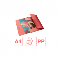 Document folder with 3 flaps ESSELTE COLOUR ICE, red color