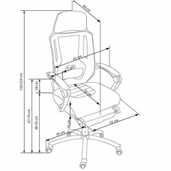 Chair FREEMAN with mesh, black/grey color