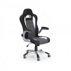 Chair LOTUS eco leather, black/grey color