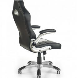 Chair LOTUS eco leather, black/grey color
