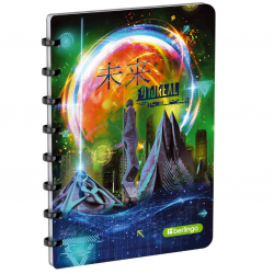 Notebook with side spiral BERLINGO, A5, 80gsm, squared grid