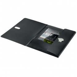 Folder for documents with 3 flaps LEITZ RECYCLE, black color