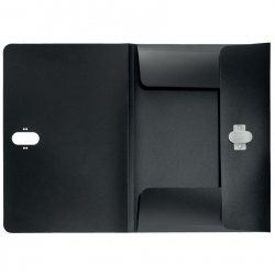 Folder for documents with 3 flaps LEITZ RECYCLE, black color
