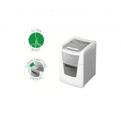 Automatic document shredder LEITZ IQ SMALL OFFICE 100 P4 with waste bin