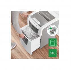 Automatic document shredder LEITZ IQ SMALL OFFICE 100 P4 with waste bin