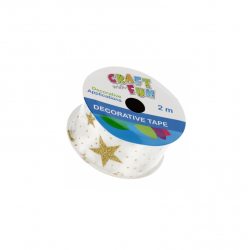 Christmas gift ribbon 4cm x 2m, white color