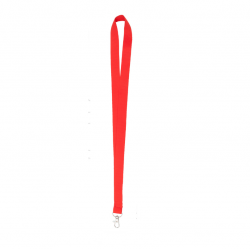 Strap - lanyard for ID card with metal clip, red color, COOL