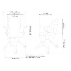 Chair ENTELO UNI BLACK VEGA 17, dark gray color, No.7