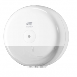 Tork SmartOne® Mini white toilet paper roll dispenser