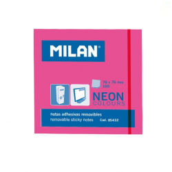 Lipnūs lapeliai MILAN NEON 76x76mm rožinė sp. 100lap.